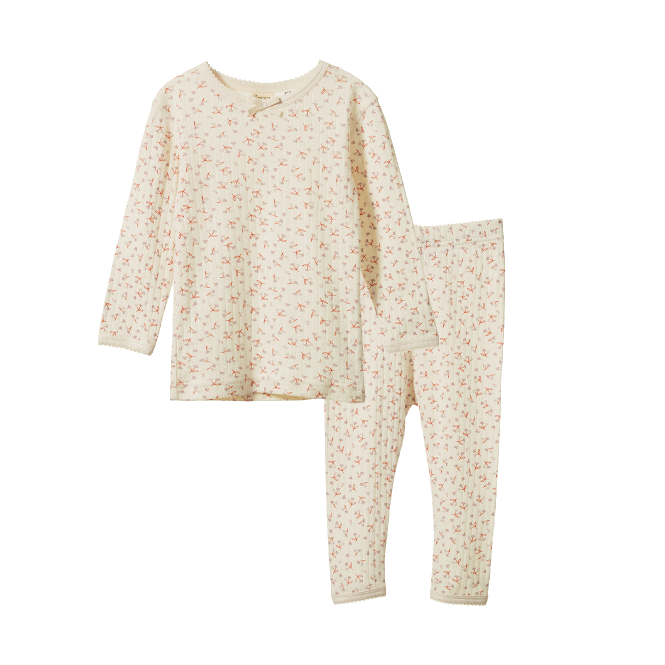 2PC LONG SLEEVE PYJAMA SET POINTELLE | Dandelion Print-Web-front