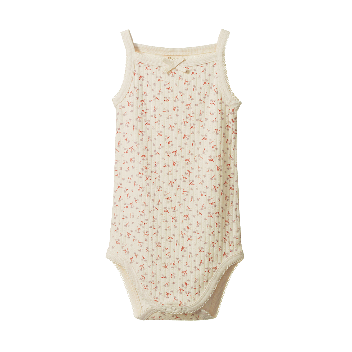CAMISOLE BODYSUIT POINTELLE | Dandelion Print-Web-front