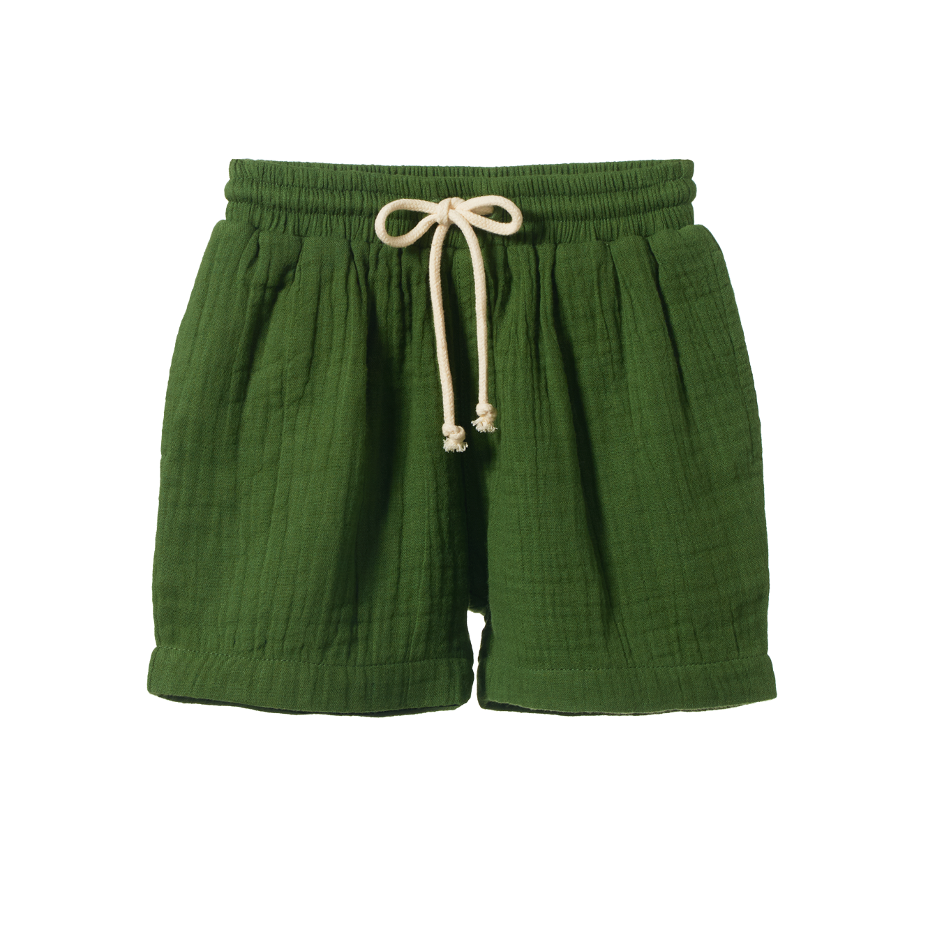 JAMES SHORTS MUSLIN | Fir Green-Web-front