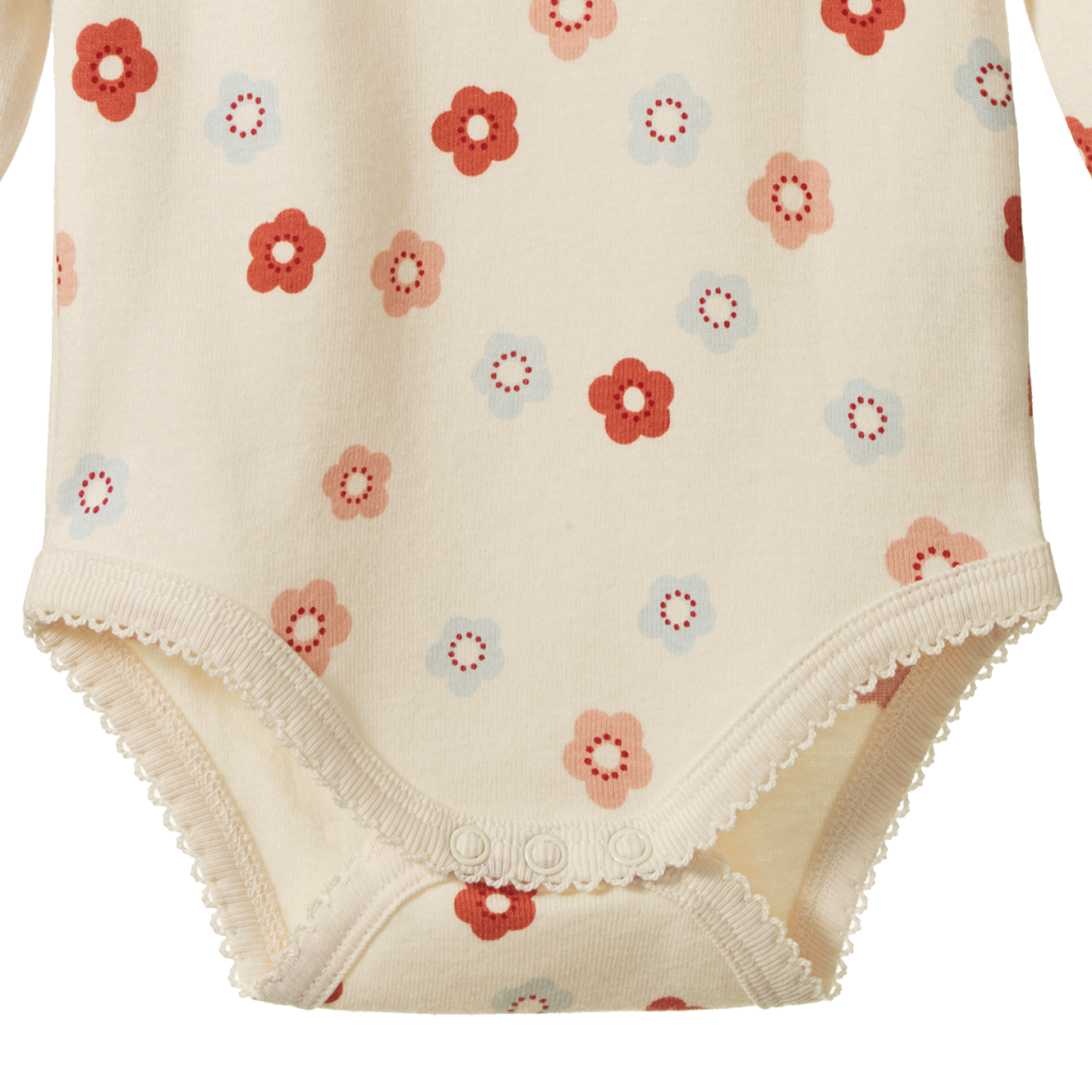 LONG SLEEVE BODYSUIT | Petite Flora Stamp Print-Extra Img - 2