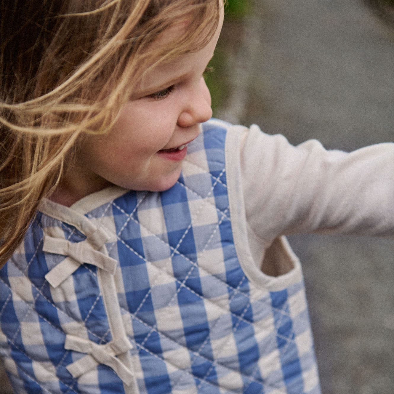 MARLO QUILTED VEST | Bluebelle Check-Extra Img - 1