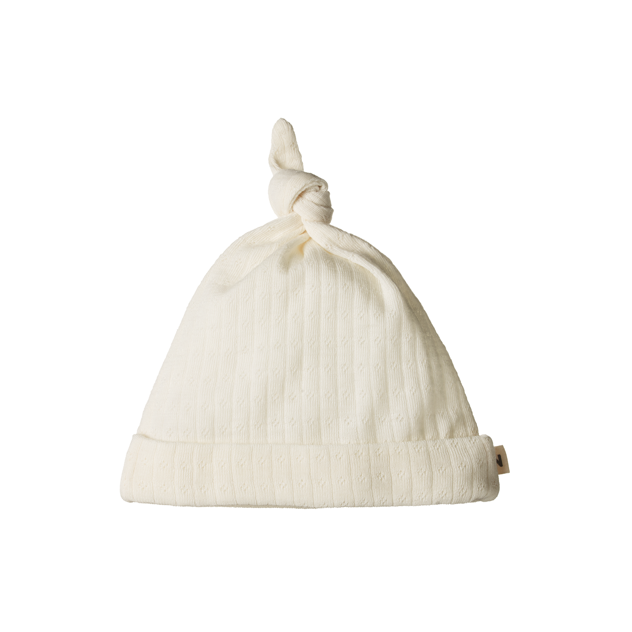 MER ESS KNOTTED BEANIE POINTELLE | Natural-Web-front