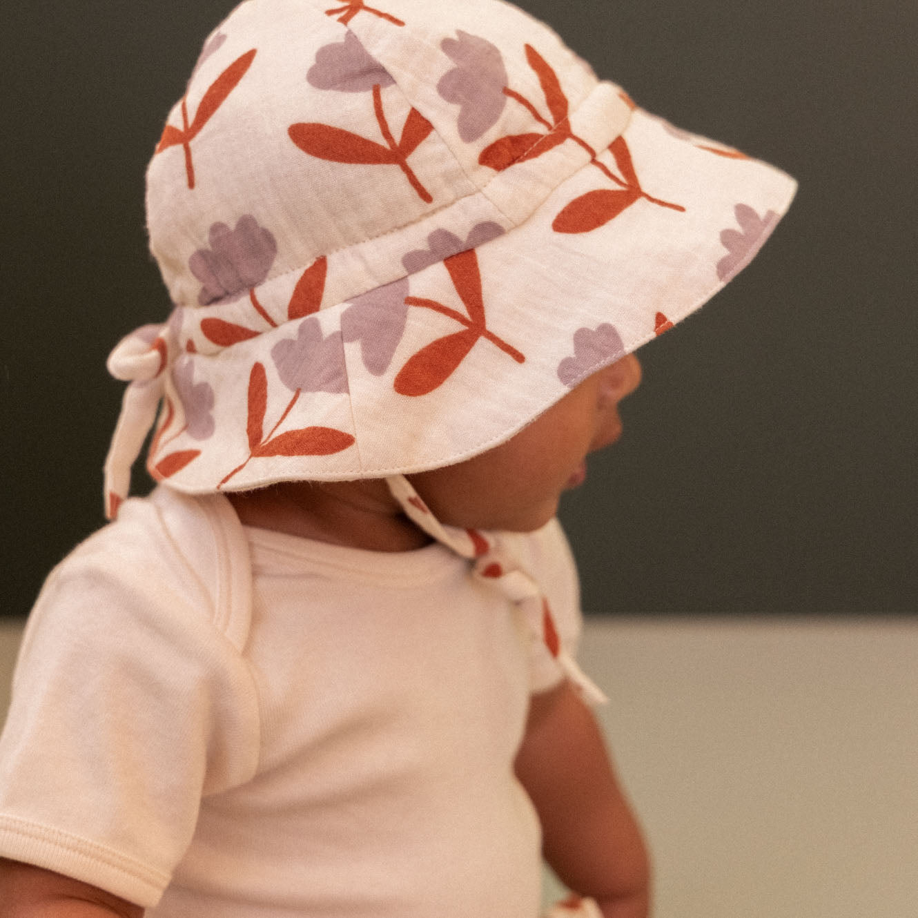 MUSLIN SUNHAT | Fleurette Print-Extra Img - 2