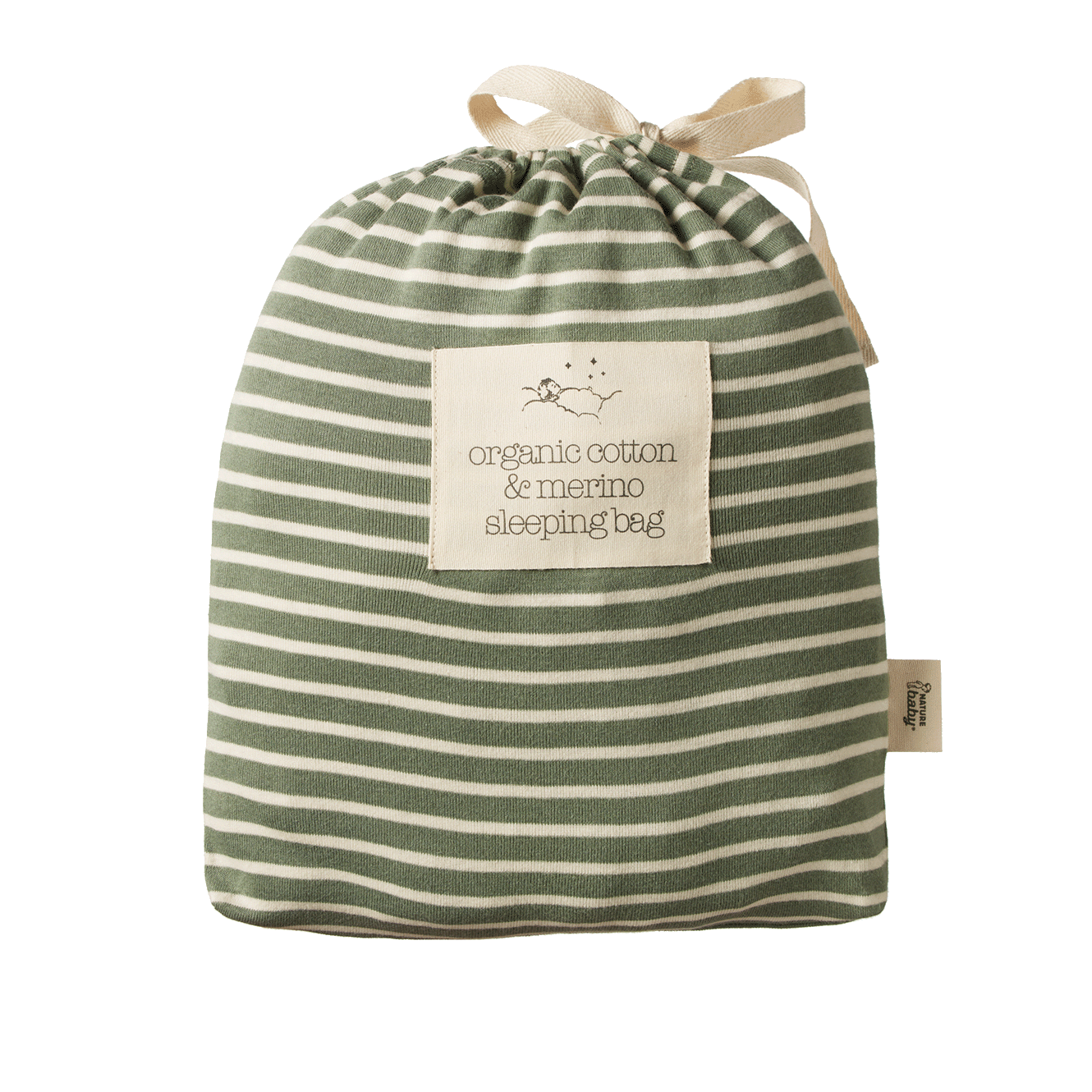 ORGANIC COTTON & MERINO SLEEPING BAG | Nettle Twin Stripe-Extra Img - 1