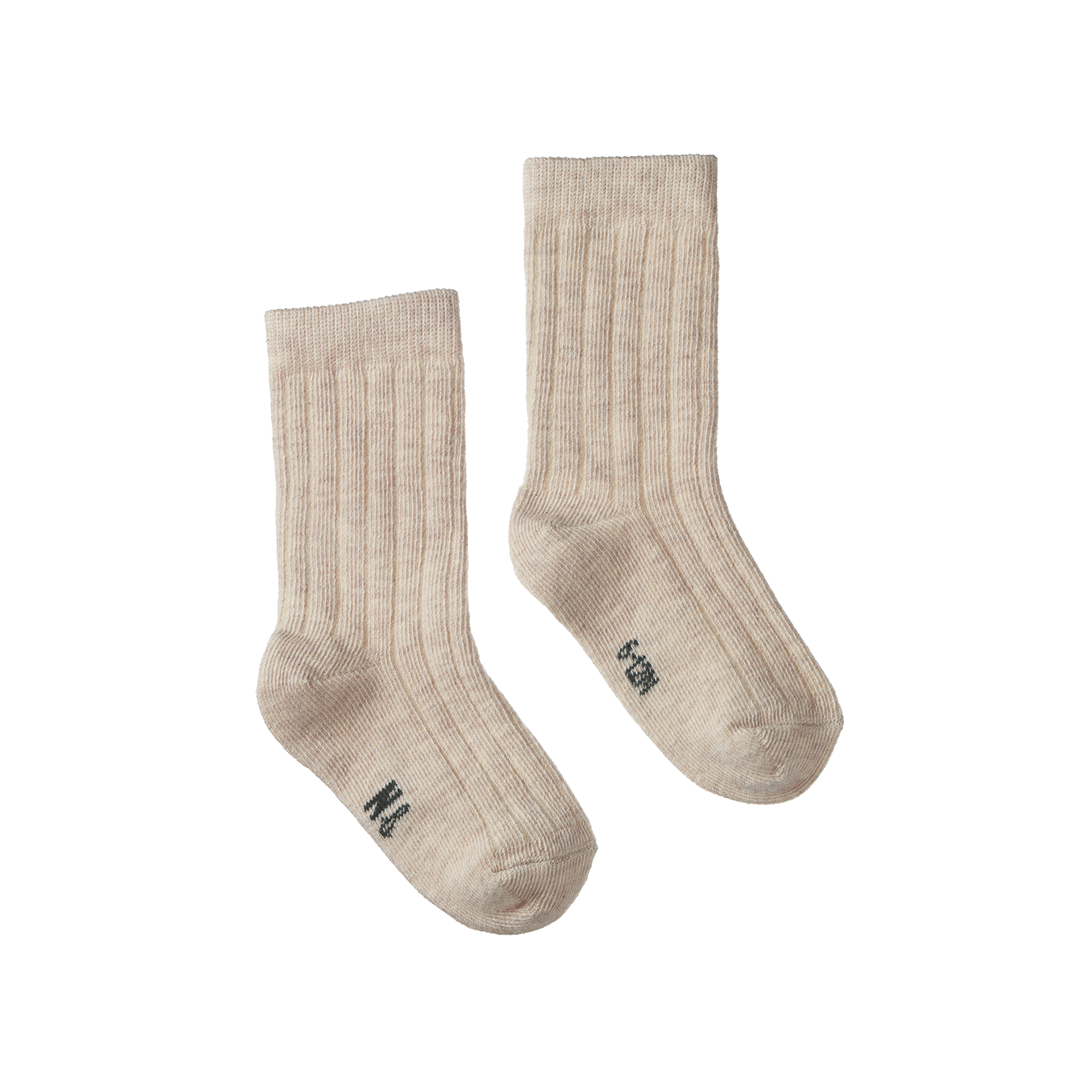 ORGANIC COTTON RIB SOCKS | Oatmeal Marl-Web-front