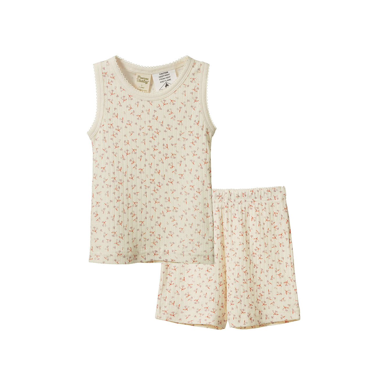 SINGLET PYJAMA SET POINTELLE | Dandelion Print-Web-front