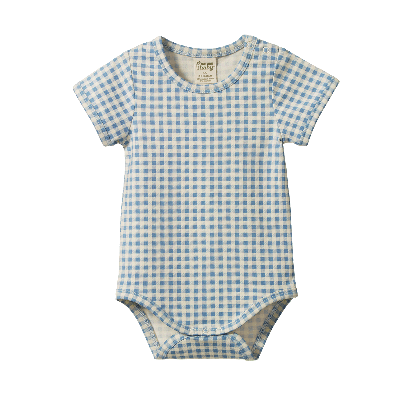 STRETCH JERSEY S/S BODYSUIT | Blue Gingham-Web-front