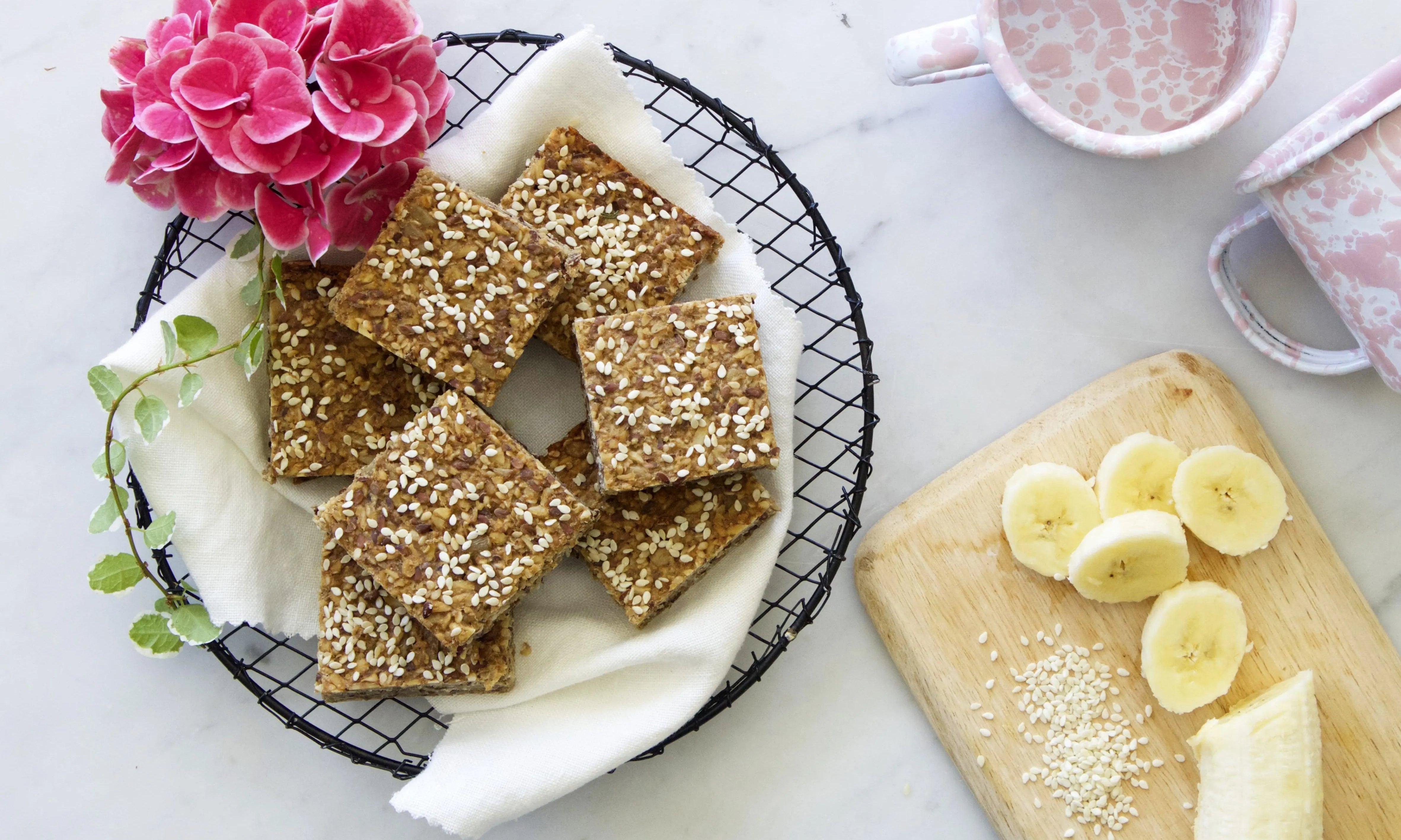 Recipe: Banana And Sesame Oatmeal Slice | Wellbeing - Nature Baby