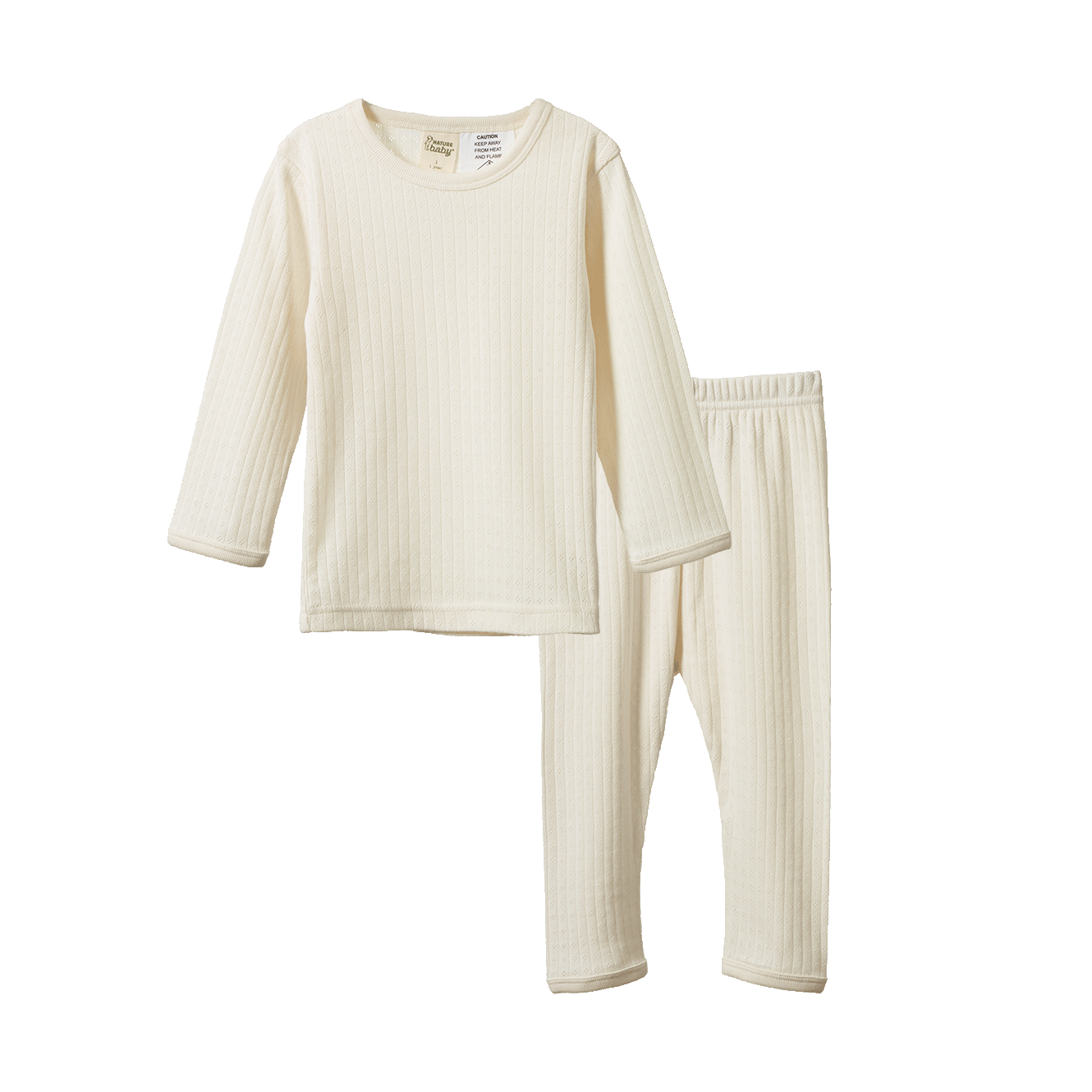 2PC LONG SLEEVE PYJAMA SET POINTELLE | Natural-Web-front