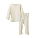 2PC LONG SLEEVE PYJAMA SET POINTELLE | Natural-Web-front