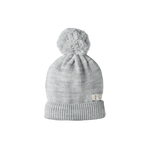 ALPINE POM POM BEANIE | Light Grey Marl-Web-front