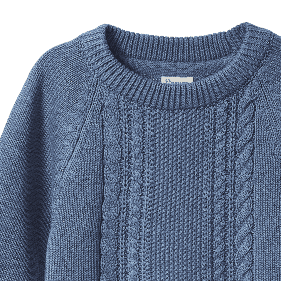BILLY JUMPER | Dusky Blue Cable Knit-Extra Img - 3