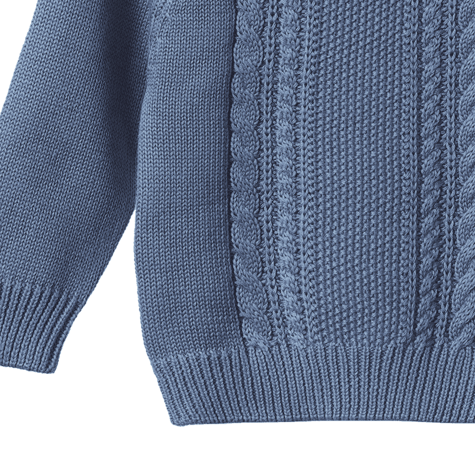 BILLY JUMPER | Dusky Blue Cable Knit-Extra Img - 4
