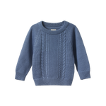 BILLY JUMPER | Dusky Blue Cable Knit-Web-front