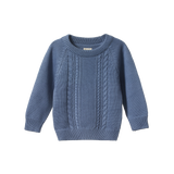 BILLY JUMPER | Dusky Blue Cable Knit-Web-front