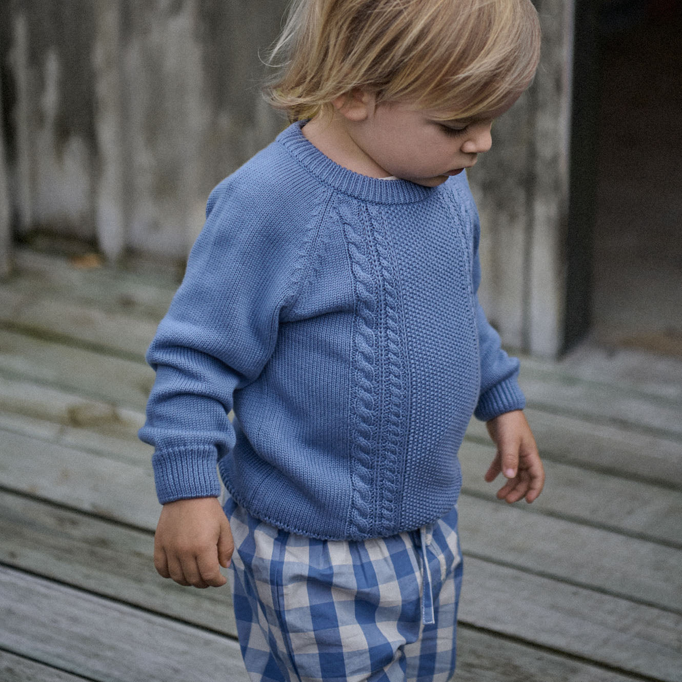 BILLY JUMPER | Dusky Blue Cable Knit-Web-hover