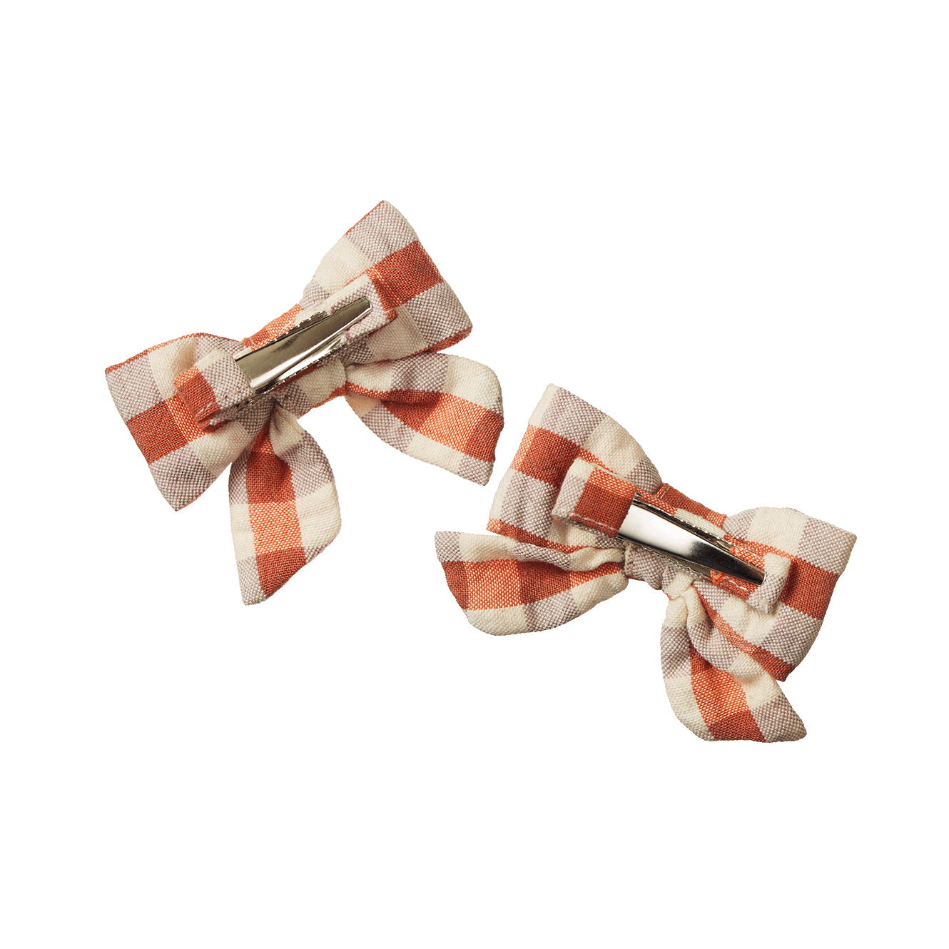 BOW HAIR CLIPS 2 PACK | Dandelion Gingham-Extra Img - 1