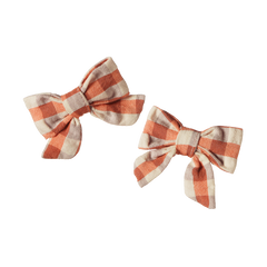 BOW HAIR CLIPS 2 PACK | Dandelion Gingham-Web-front