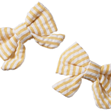 BOW HAIR CLIPS 2 PACK | Golden Stripe-Extra Img - 2