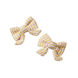 BOW HAIR CLIPS 2 PACK | Golden Stripe-Web-front