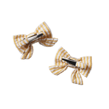 BOW HAIR CLIPS 2 PACK | Golden Stripe-Web-hover