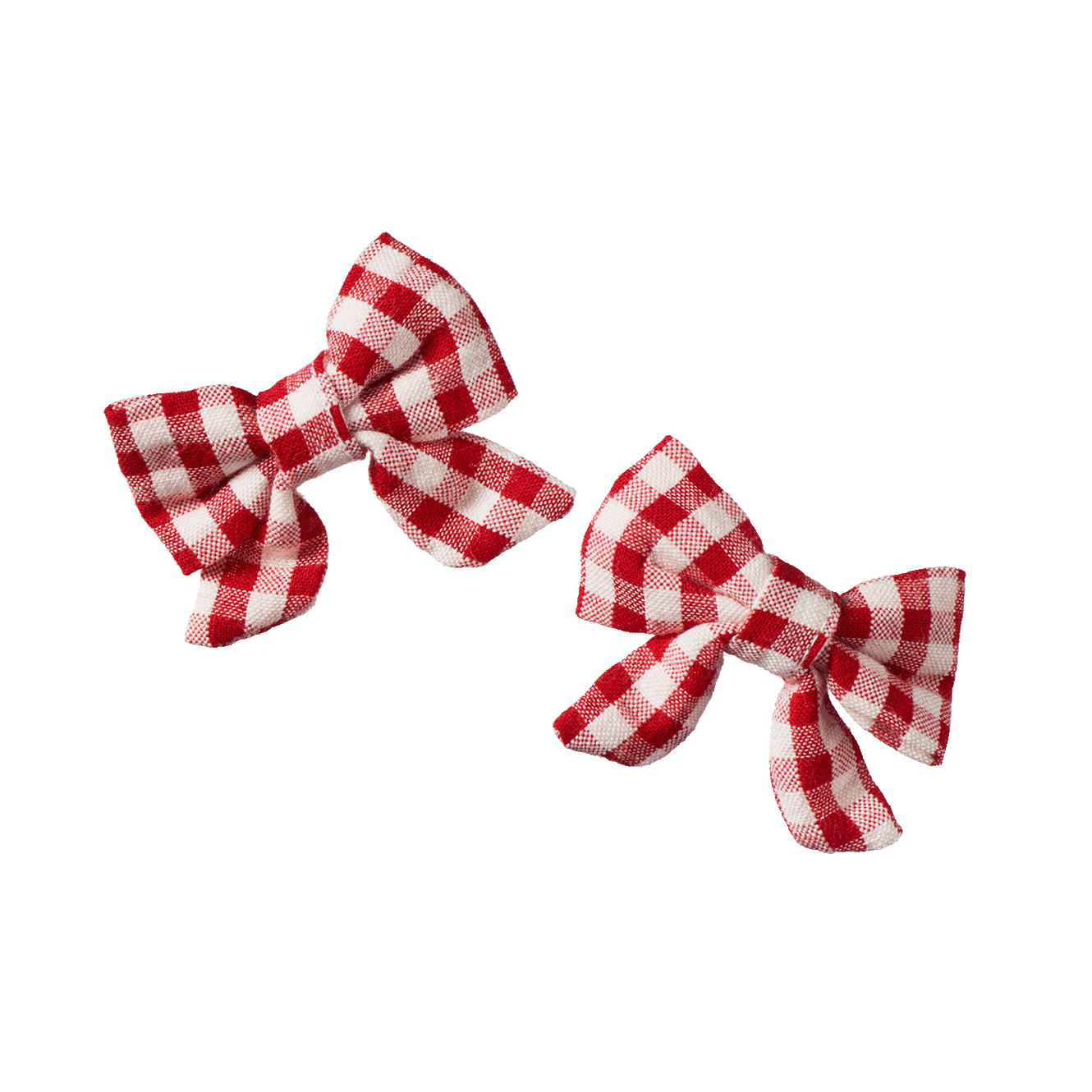 BOW HAIR CLIPS 2 PACK | Red Check-Web-front