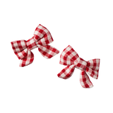 BOW HAIR CLIPS 2 PACK | Red Check-Web-front
