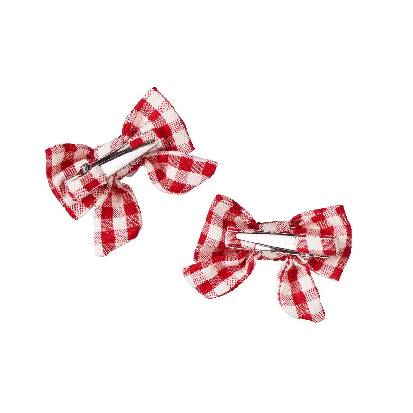 BOW HAIR CLIPS 2 PACK | Red Check-Web-hover