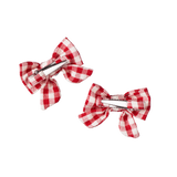 BOW HAIR CLIPS 2 PACK | Red Check-Web-hover