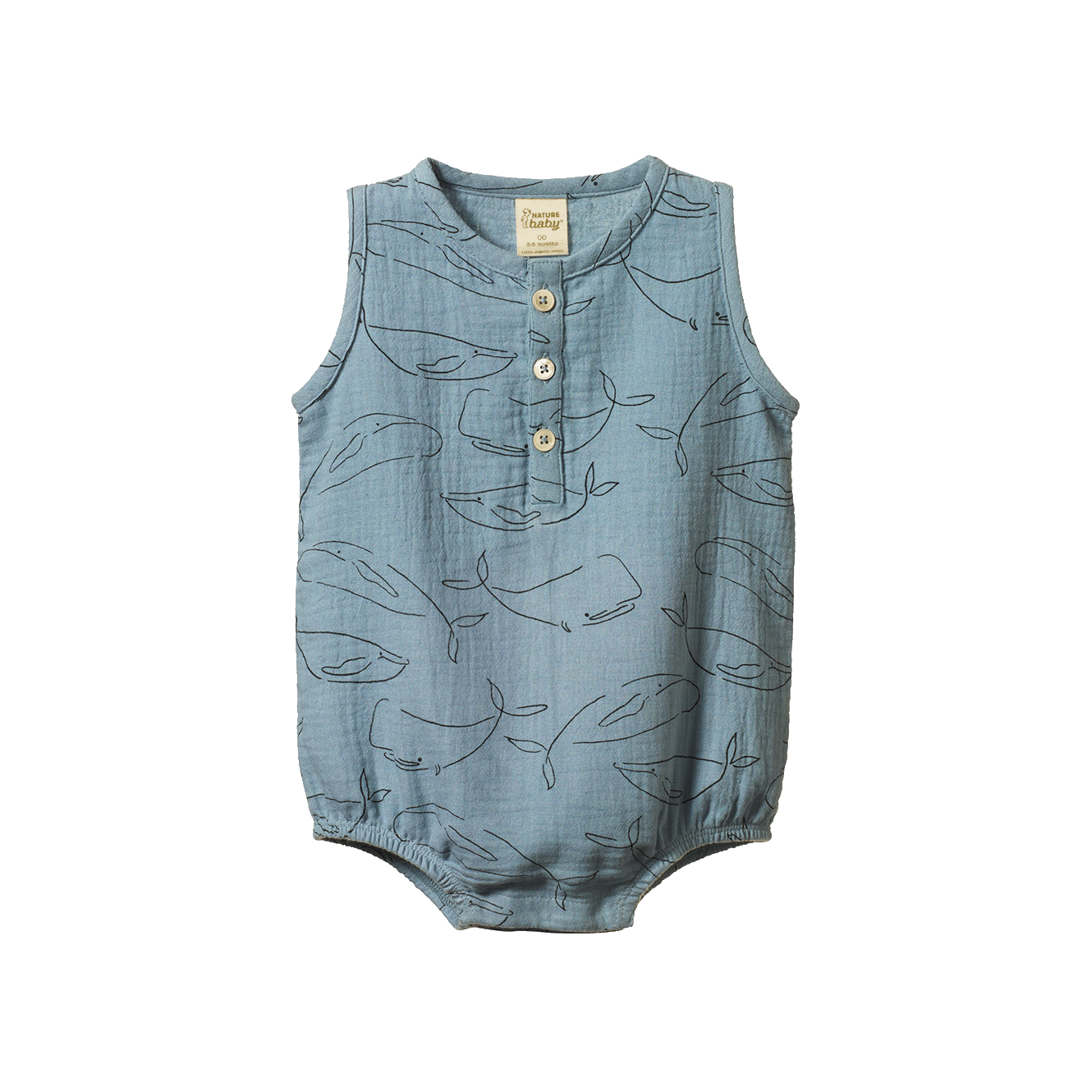 CEDAR SUIT MUSLIN | Blue Whale Print-Web-front