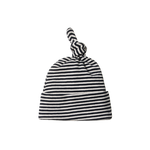 COTTON KNOTTED BEANIE | Navy Stripe-Web-front