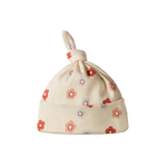 COTTON KNOTTED BEANIE | Petite Flora Stamp Print-Web-front