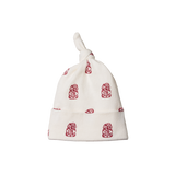 COTTON KNOTTED BEANIE | Tiki Print-Web-front