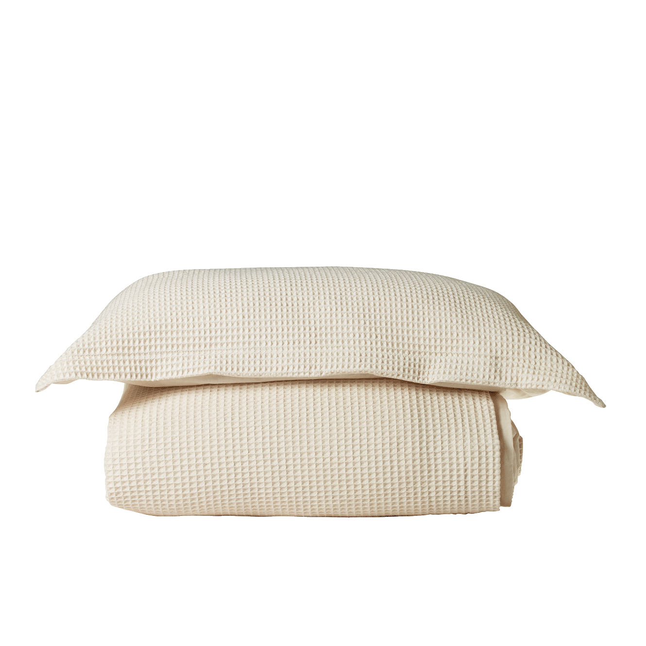 DUVET COVER & PILLOWCASE WAFFLE | Natural-Web-front