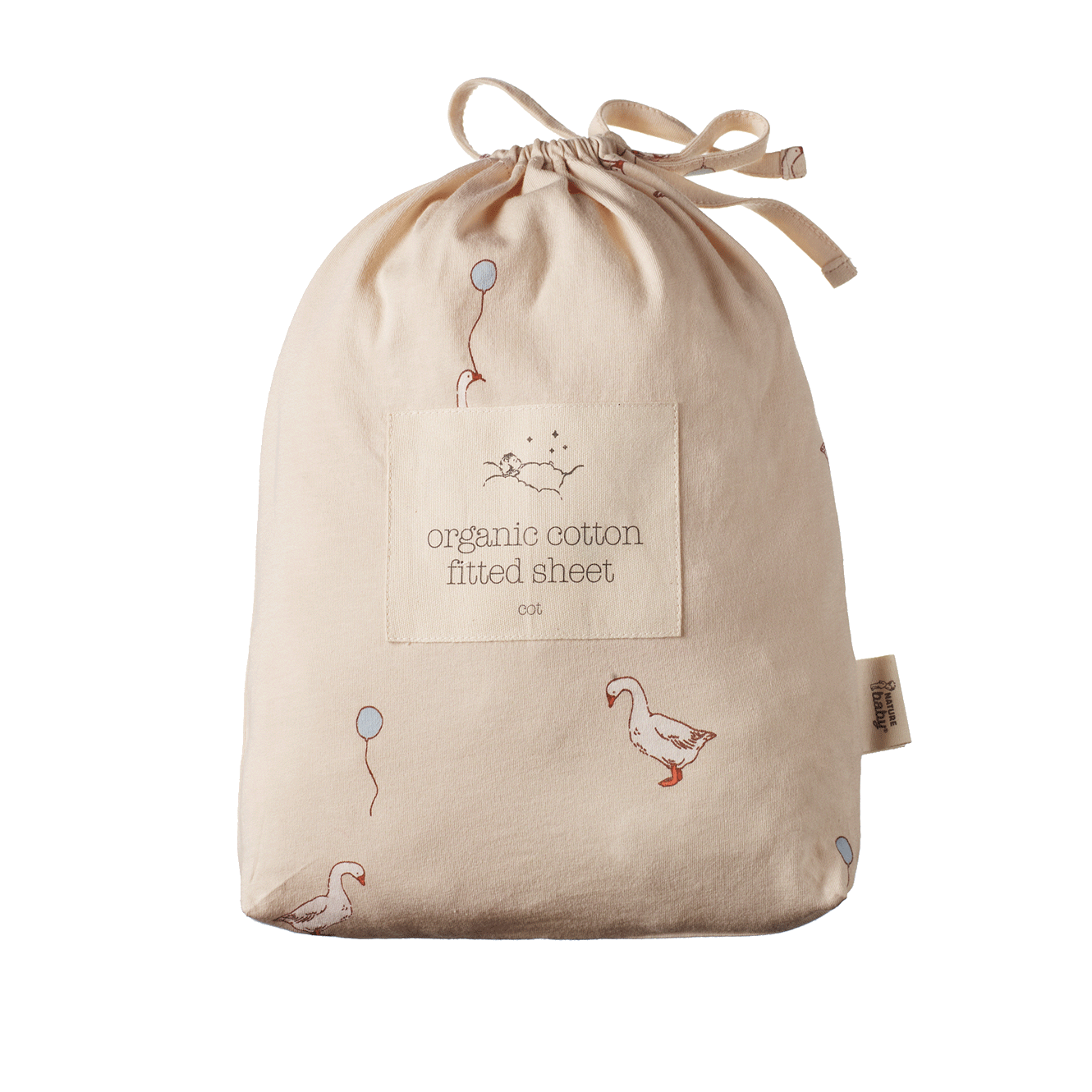 FITTED SHEET JERSEY | Goose Lullaby Print-Web-hover