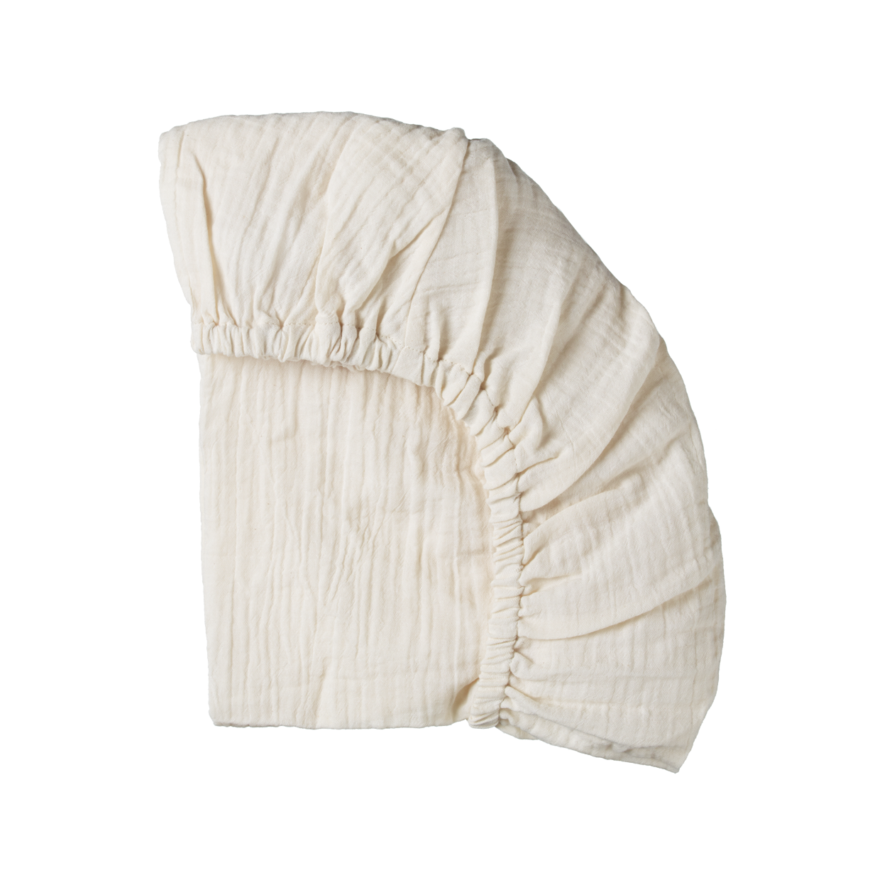 FITTED SHEET MUSLIN 2 PACK | Natural Crinkle-Web-front