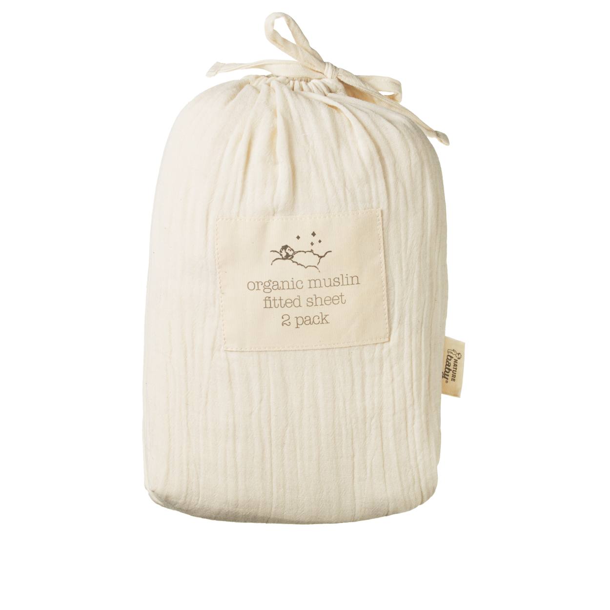 FITTED SHEET MUSLIN 2 PACK | Natural Crinkle-Web-hover