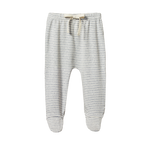 FOOTED ROMPERS | Grey Marl Stripe-Web-front