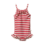 FRILL SWIMSUIT | Red Sea Stripe-Web-front
