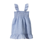 GALA DRESS LINEN | Blue Stripe-Web-front