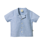 GUTHRIE SHIRT LINEN | Blue Stripe-Web-front