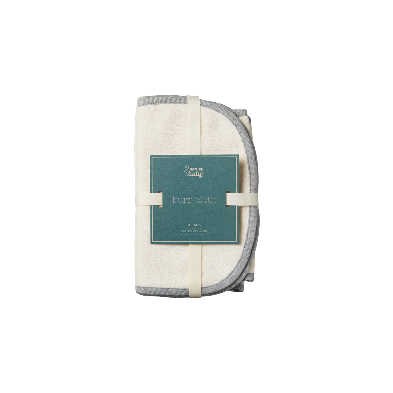 BURP CLOTH 2 PACK | Natural/Grey Marl-Web-front