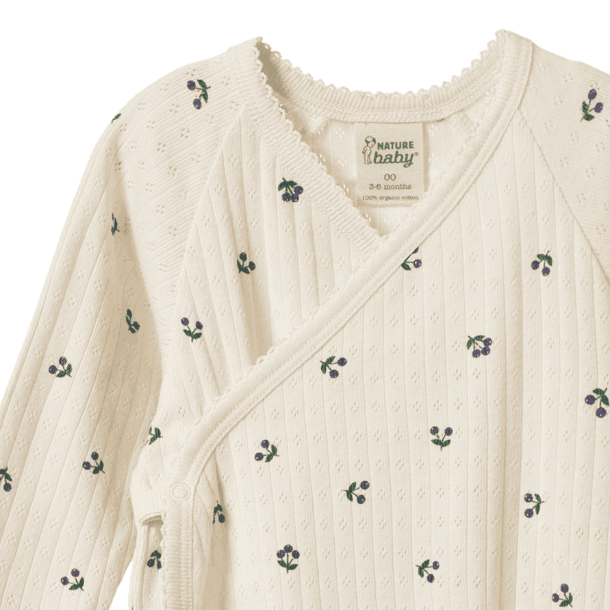 KIMONO STRETCH & GROW POINTELLE | Winter Berry Print-Extra Img - 1