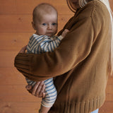 KIMONO STRETCH & GROW TERRY | Powder Blue Sailor Stripe-Extra Img - 1