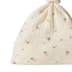KNOTTED BEANIE POINTELLE | Posey Blossom Print-Web-hover