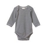 LONG SLEEVE BODYSUIT | Navy Stripe-Web-front