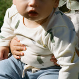 LONG SLEEVE BODYSUIT | Pencil Print Natural-Web-hover