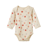 LONG SLEEVE BODYSUIT | Petite Flora Stamp Print-Web-front