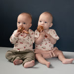 LONG SLEEVE BODYSUIT | Strawberry Blush Print-Extra Img - 2