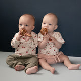 LONG SLEEVE BODYSUIT | Strawberry Blush Print-Extra Img - 2